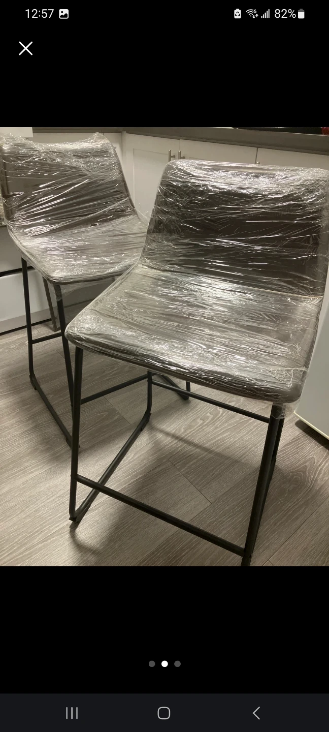 2x hayden Retro-Modern Counter Stool - Dark Brown