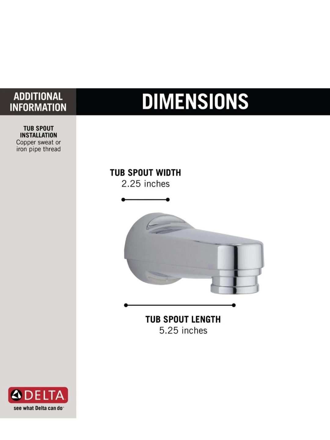 Delta Tub Spout - Chrome - photo 4