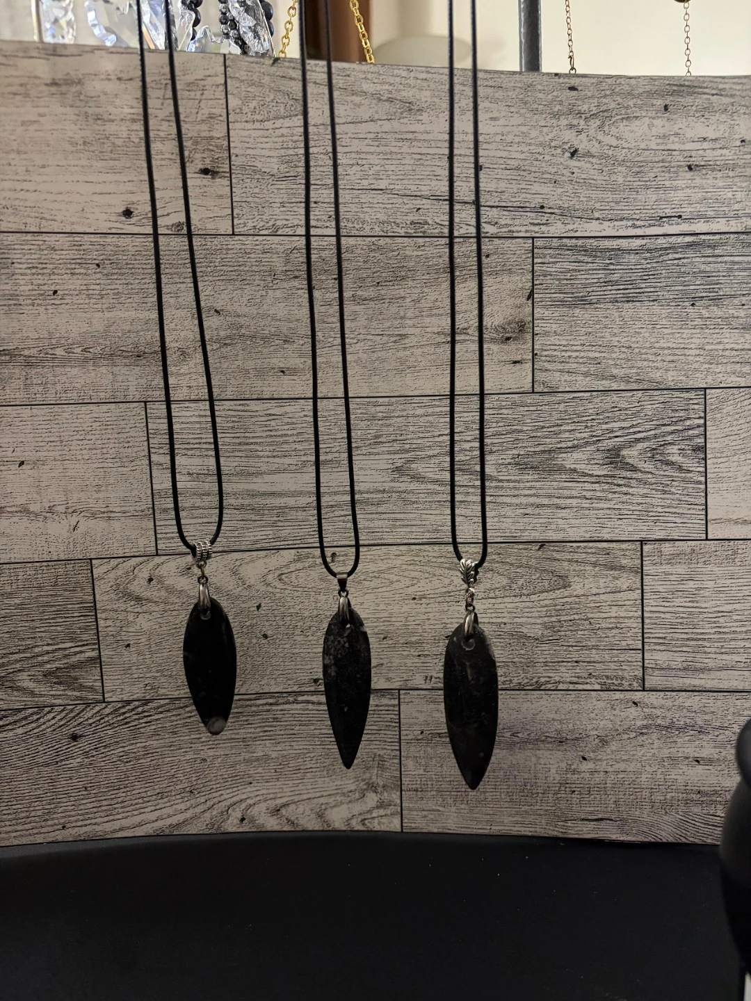 Set of 3 Fossil  orthoceras Necklaces - photo 4