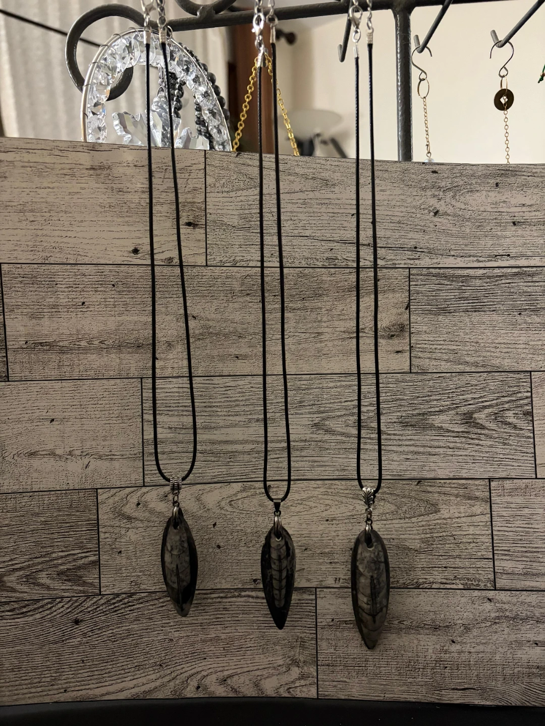 Set of 3 Fossil  orthoceras Necklaces - photo 5