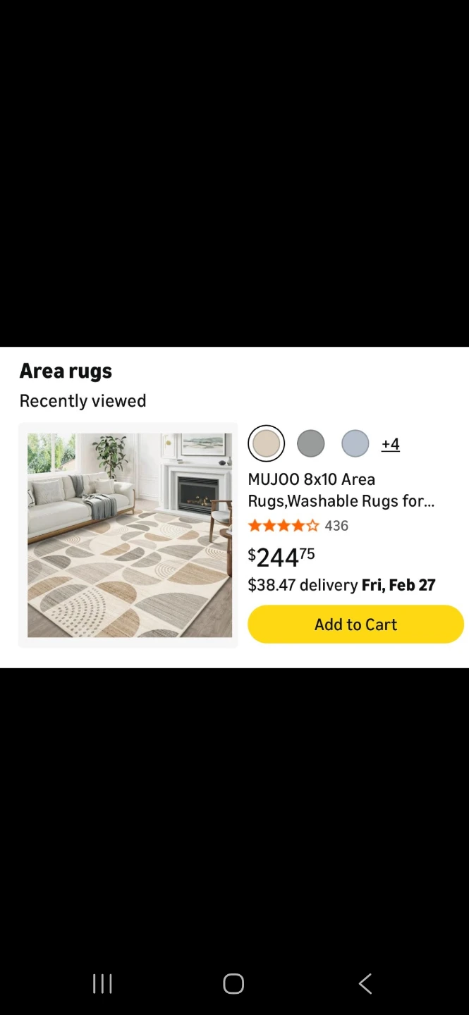 MUJOO 8x10 Area Rug - Washable, Modern Abstract Design