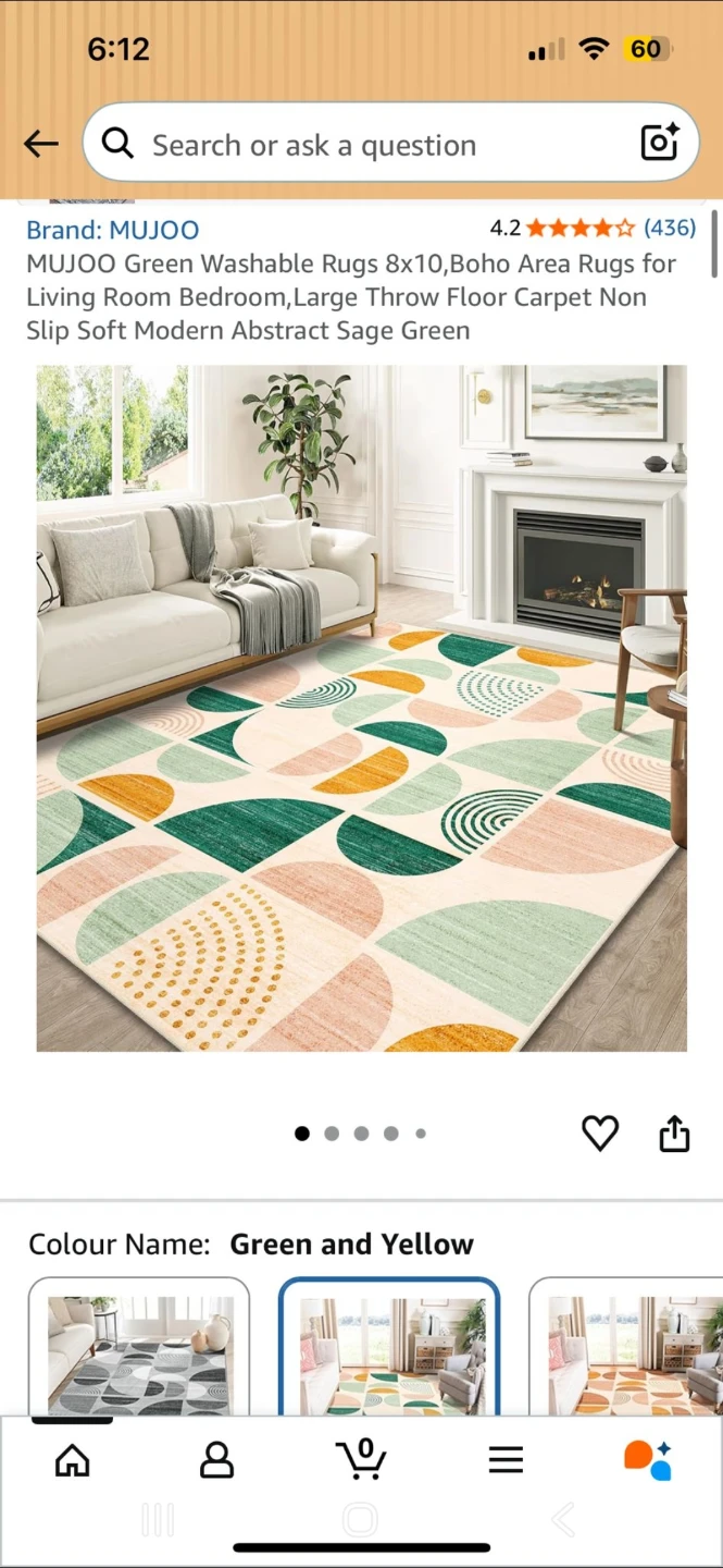MUJOO 8x10 Area Rug - Washable, Modern Abstract Design - photo 3