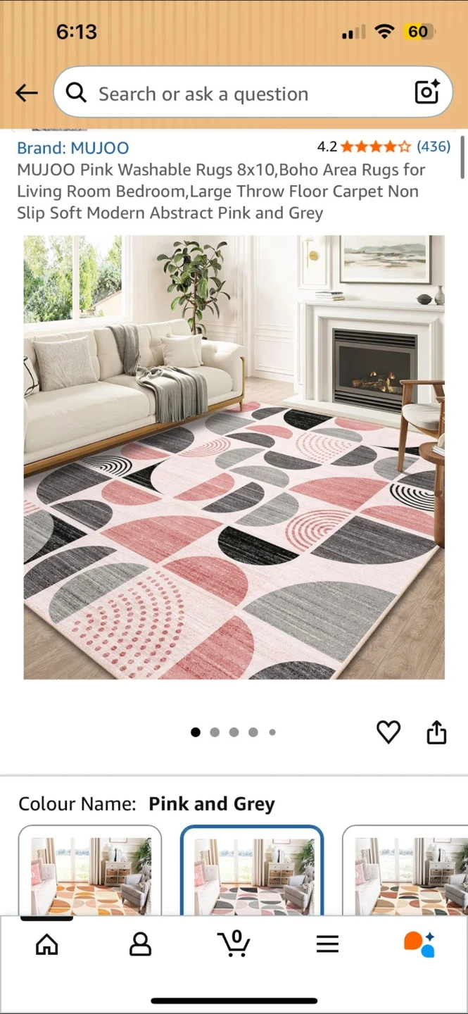 MUJOO 8x10 Area Rug - Washable, Modern Abstract Design - photo 4