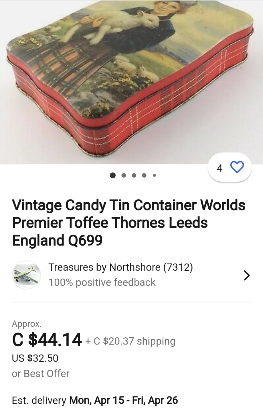 Vintage Thorne's Toffee Tin - photo 3