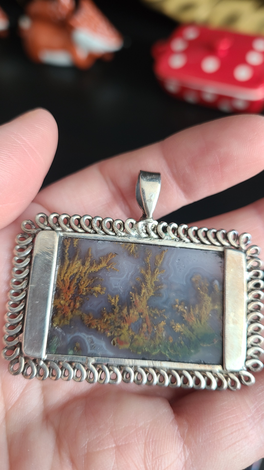 New Stone Pendant set in silver frame🏆 - photo 5