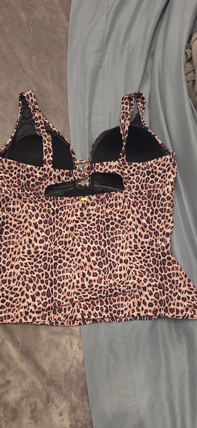 KRISTA Women's Leopard Print Tankini Top Size 1TD - photo 2