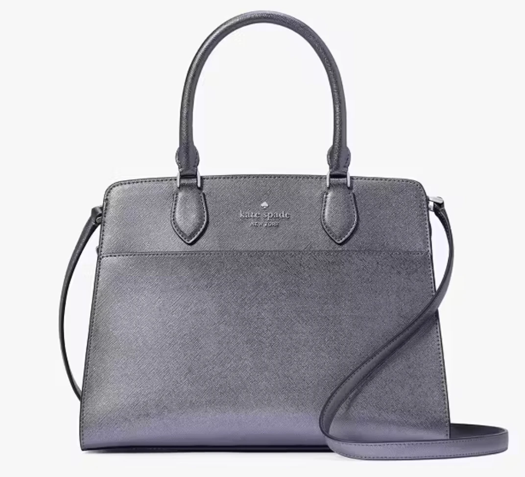 Kate Spade Madison Medium Satchel Metallic Saffiano PVC