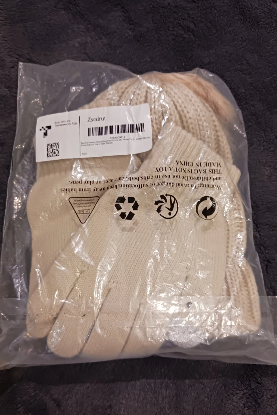 🏆winter Beanie and Gloves Set - Cream - photo 2