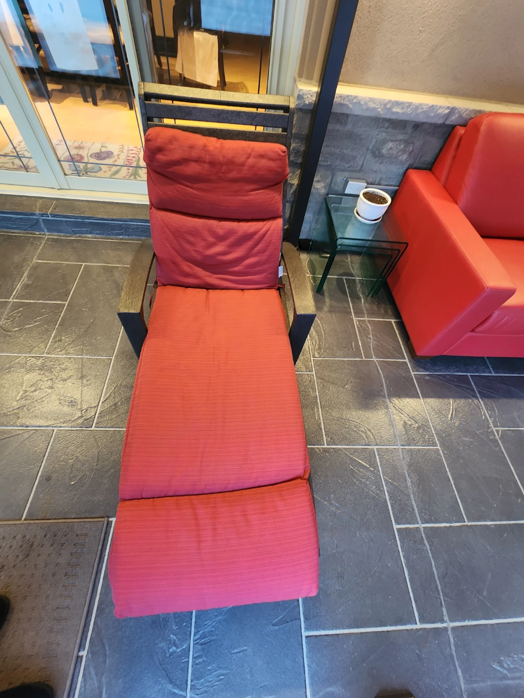 Red Padded Outdoor Chaise Lounge Chair lawn chair - photo 2