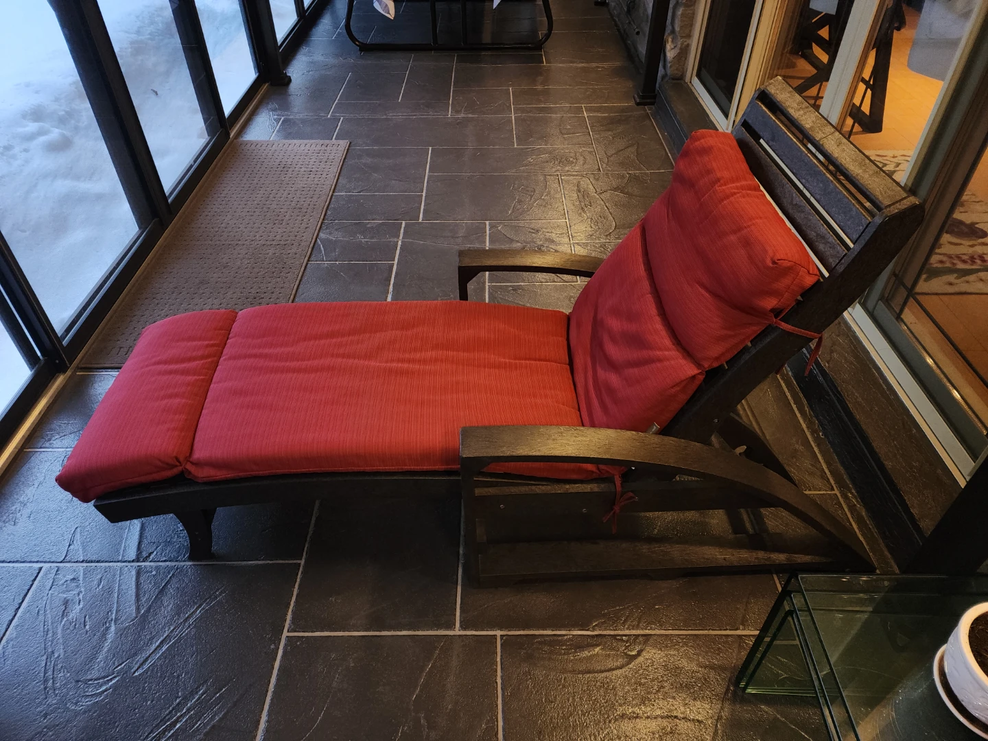 Red Padded Outdoor Chaise Lounge Chair lawn chair - photo 3