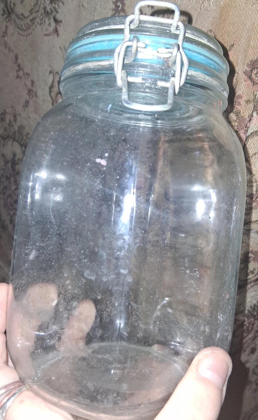 Glass Storage Jar with Blue Seal