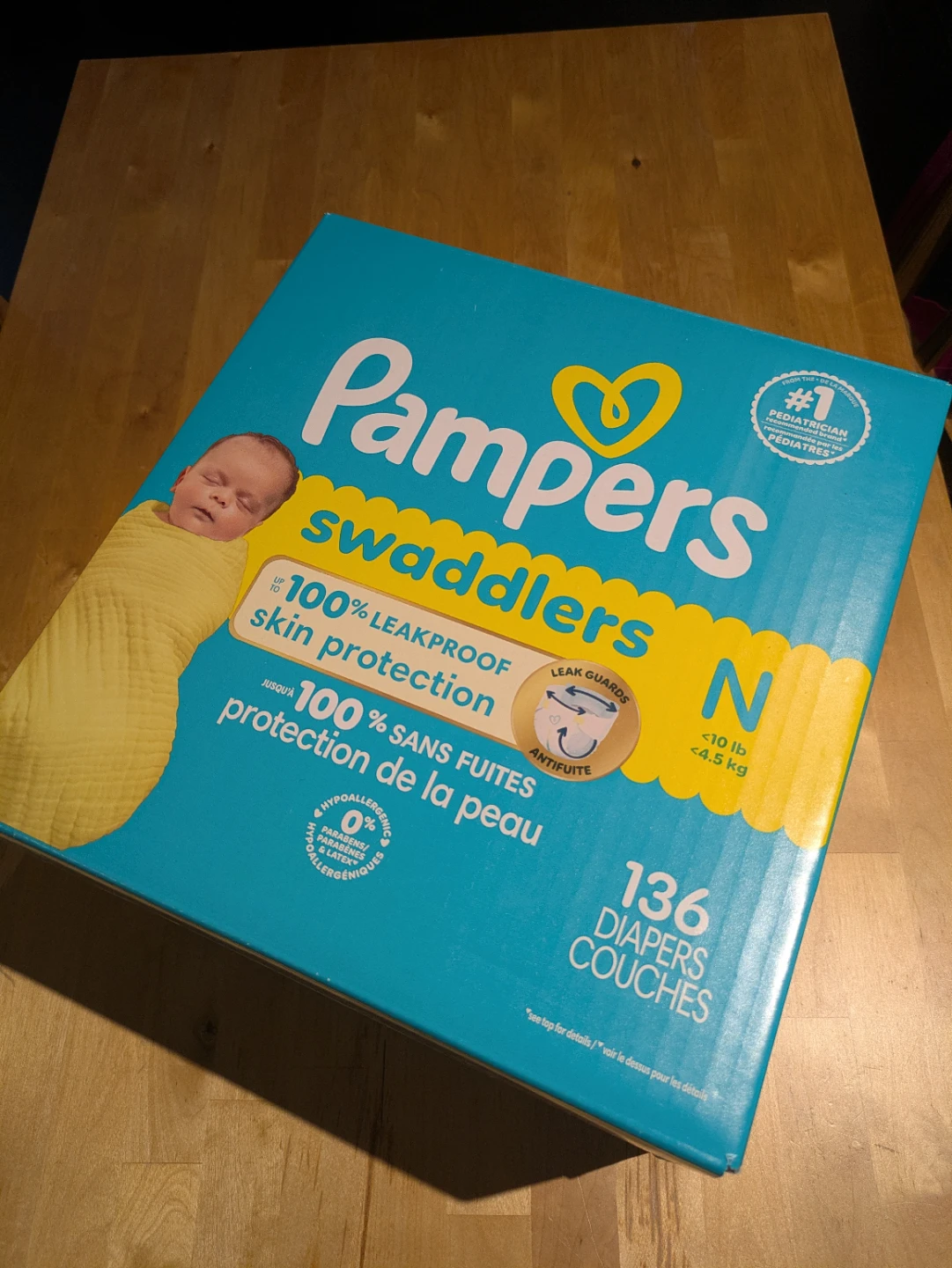 NEW Pampers Swaddlers Size N Diapers - 136 Count