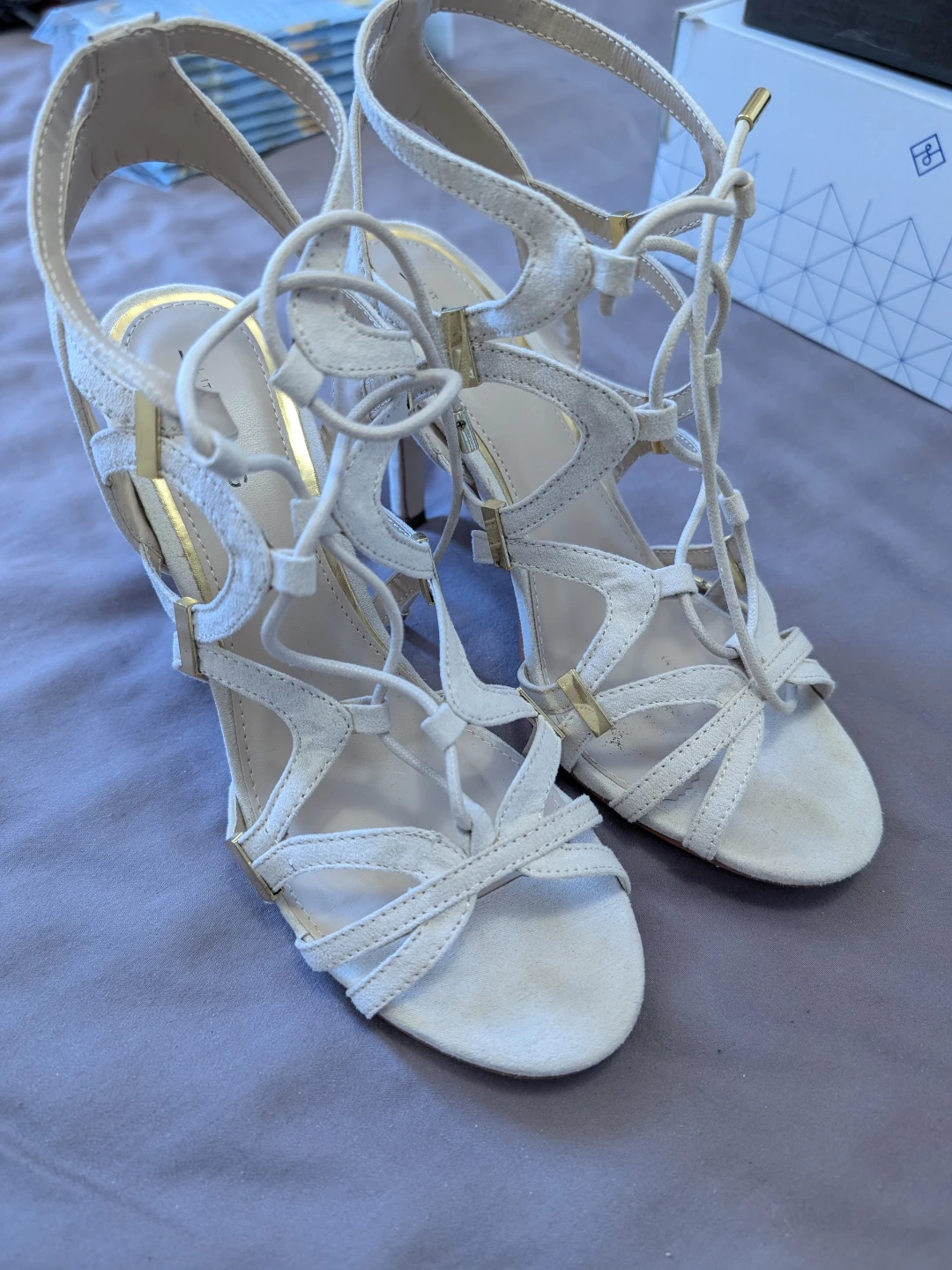 Call It Spring White Lace-Up Heels - photo 2