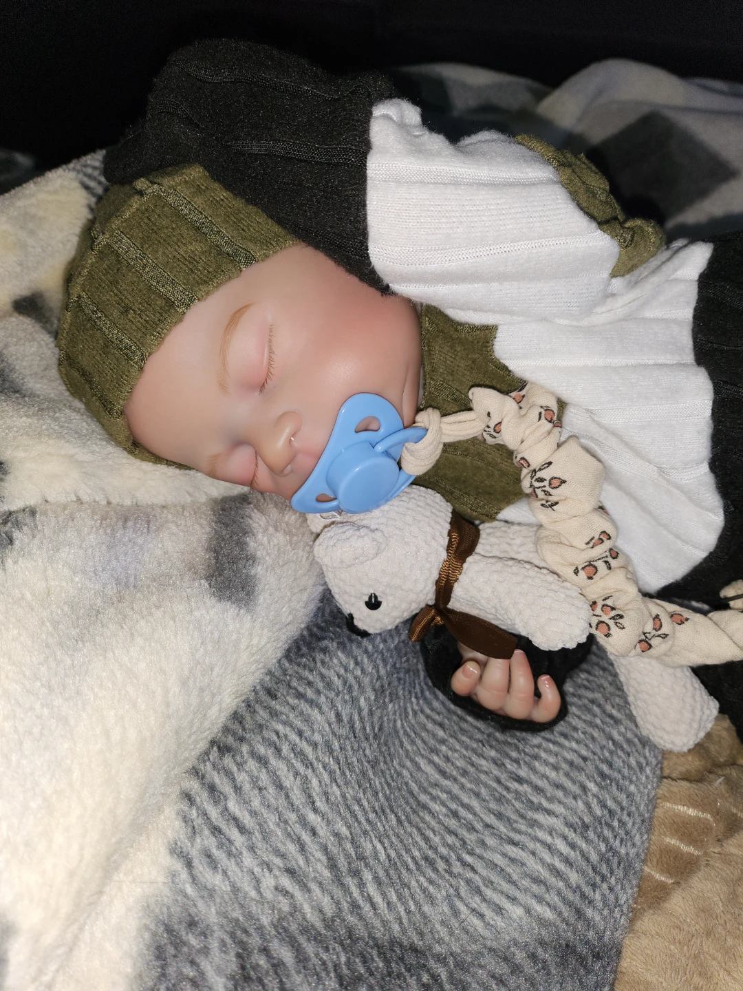 Reborn Baby Doll with Pacifier and Teddy Bear - photo 5