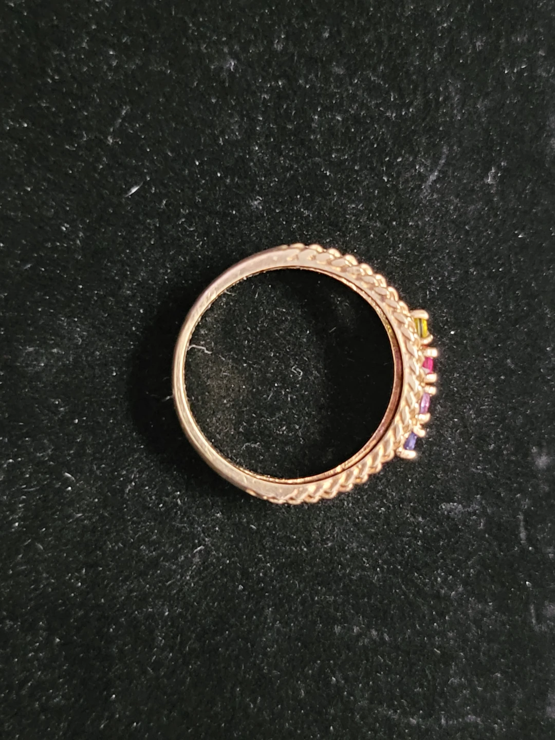 10 kt Gold Double Roped Design Mother's Family 4 Birthstone Ring - photo 4