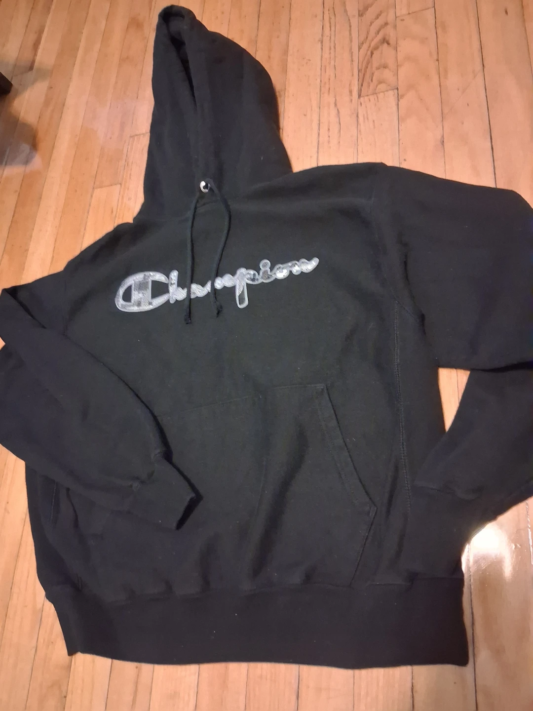 Black Champion Hoodie with Script Logo - photo 2