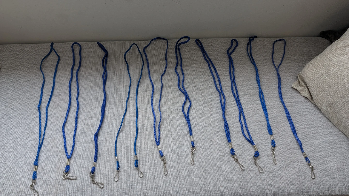 10 Blue Lanyards with Metal Clasps