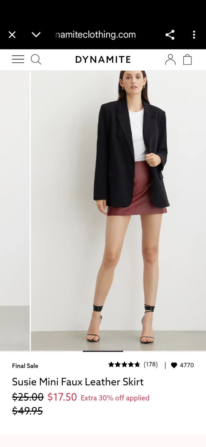 Dynamite Susie Mini Faux Leather Skirt - Red - Medium - photo 2