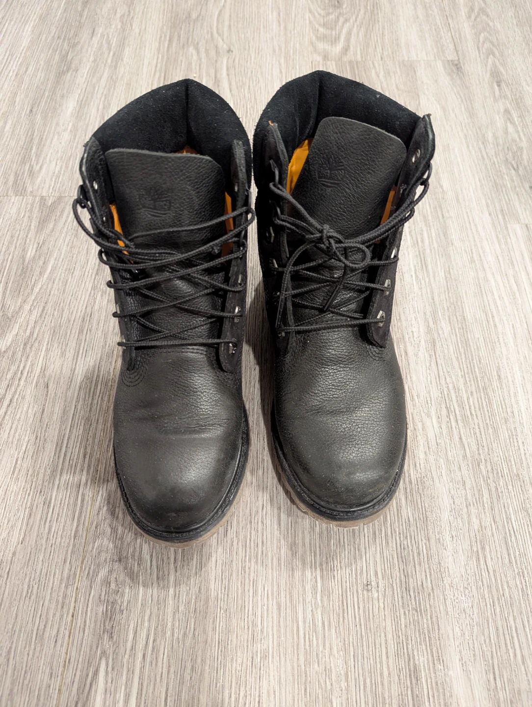 Timberland Black Leather Lace-Up Boots