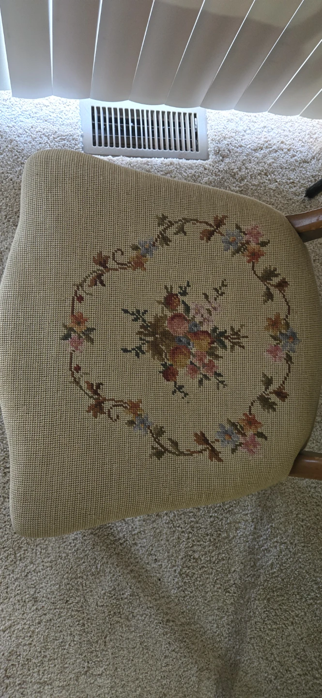 Vintage Accent Chair with Needlepoint Seat - photo 3
