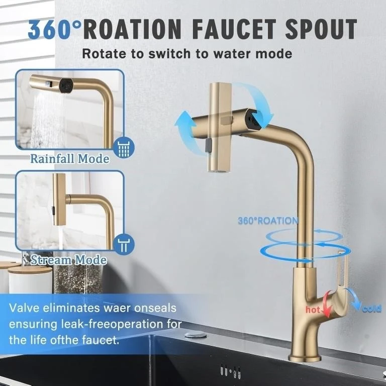 Brand New Brushed Gold Kitchen Faucet For Sale - photo 5