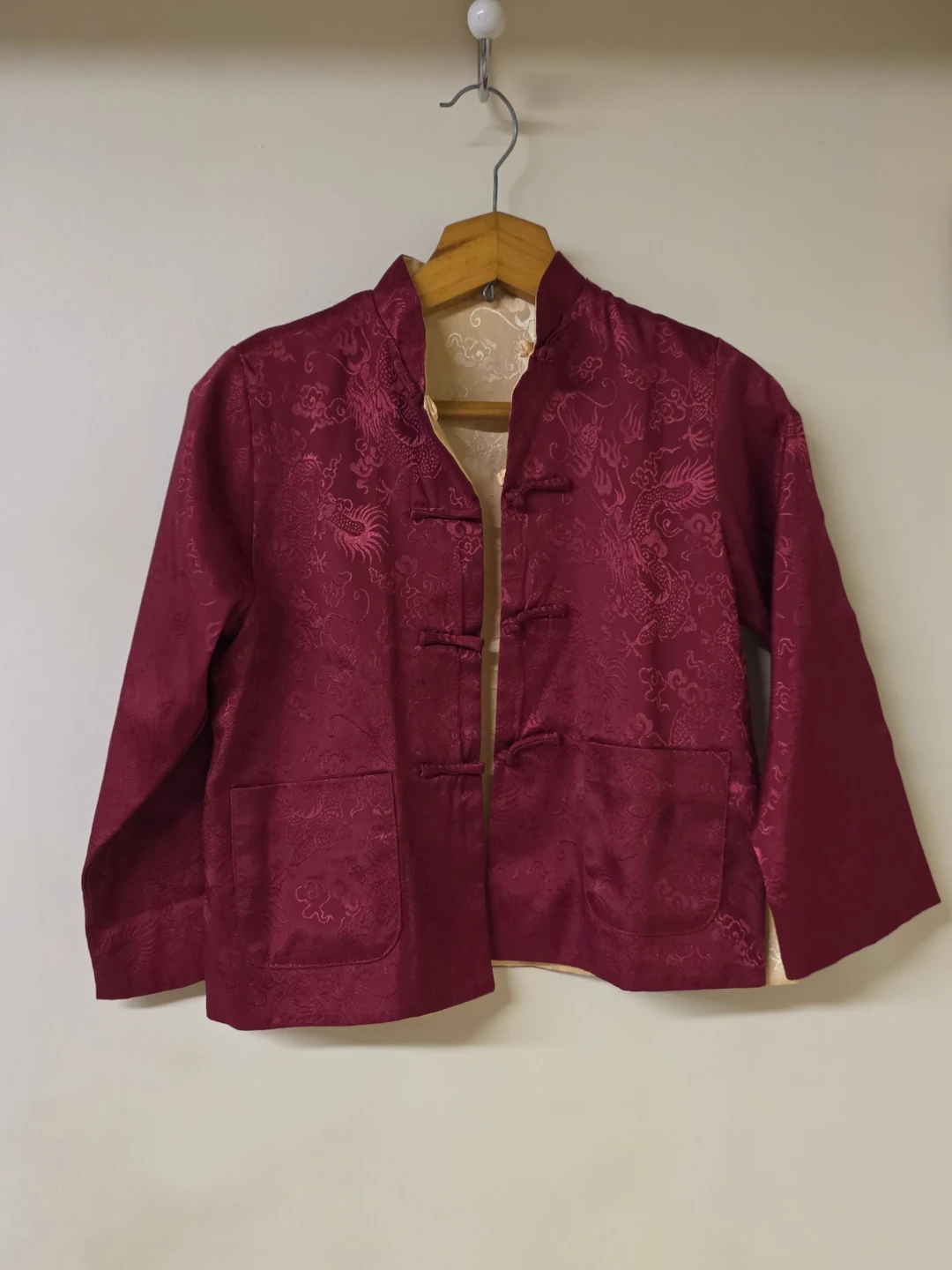 Reversible Chinese Dragon Pattern Jacket - Red & Gold (6-8)