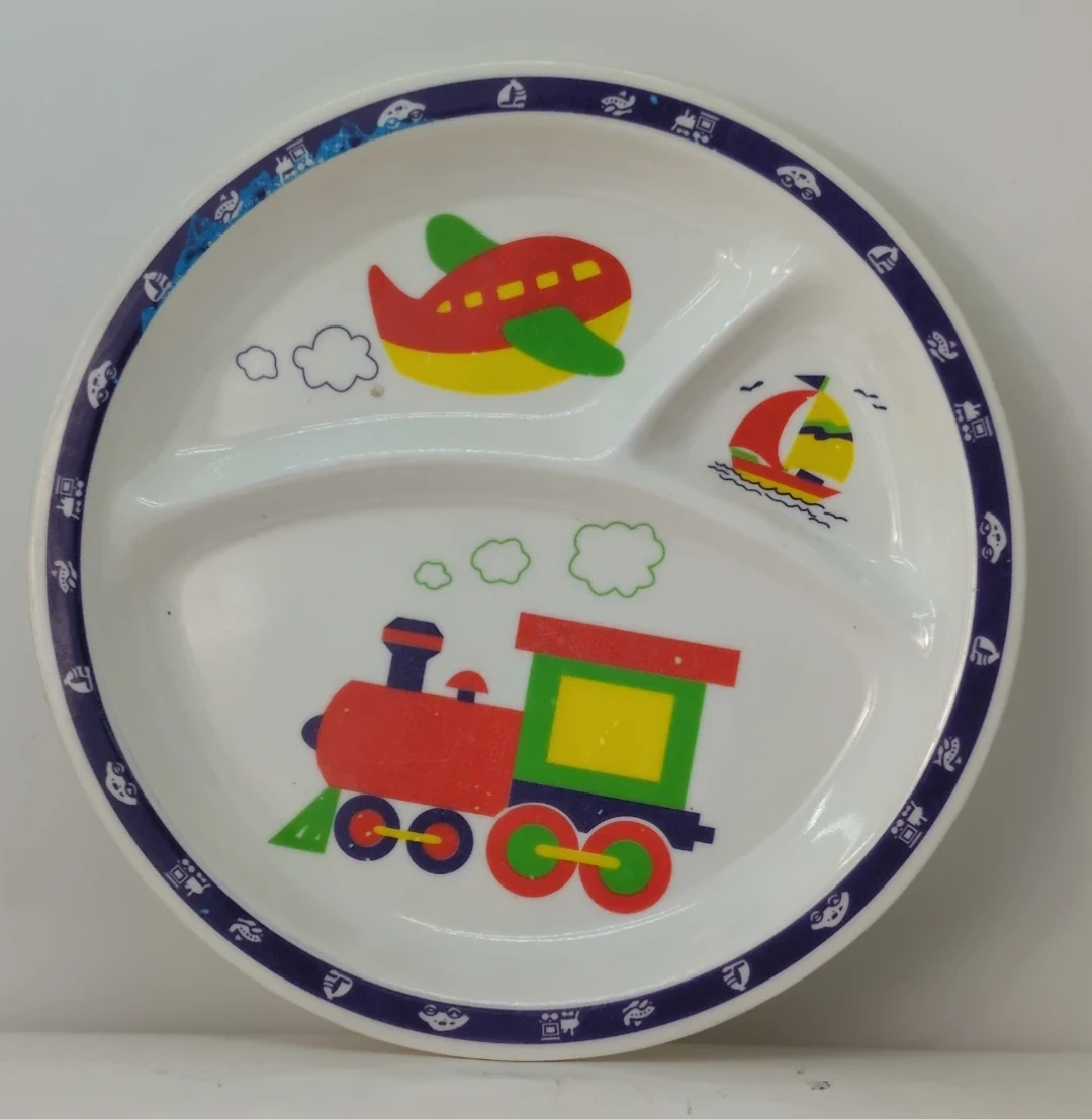 Divided Toddler Plate with Train, Plane, and Boat - photo 2