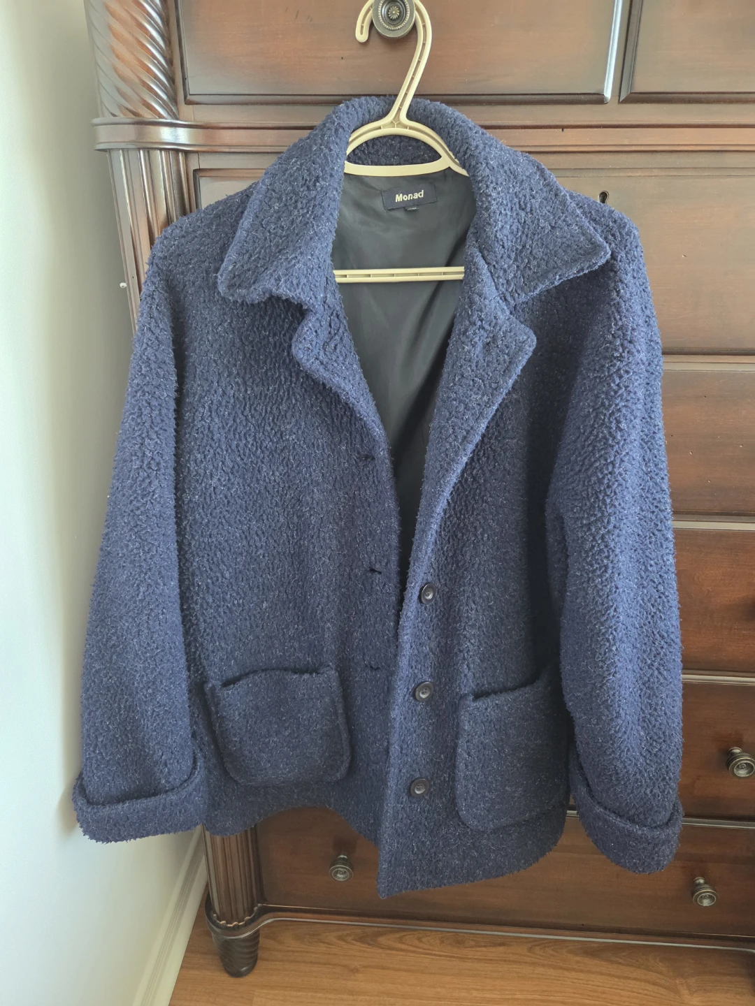 Monad Women's Textured Fleece Jacket - Navy Blue