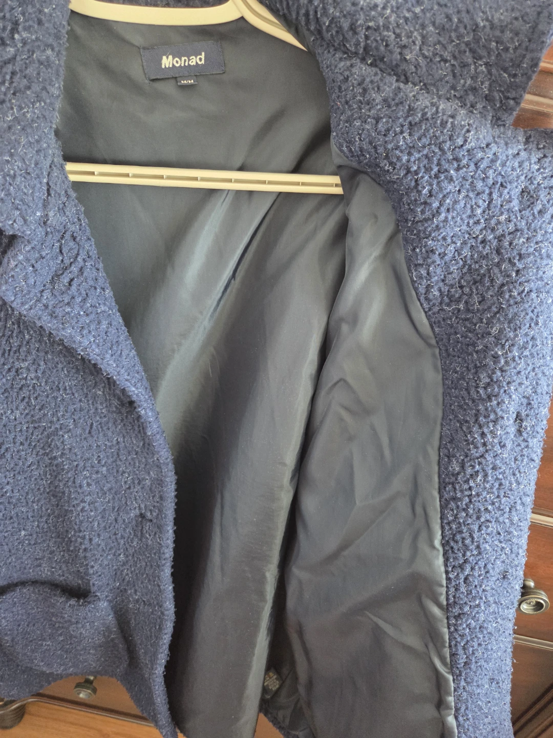 Monad Women's Textured Fleece Jacket - Navy Blue - photo 2
