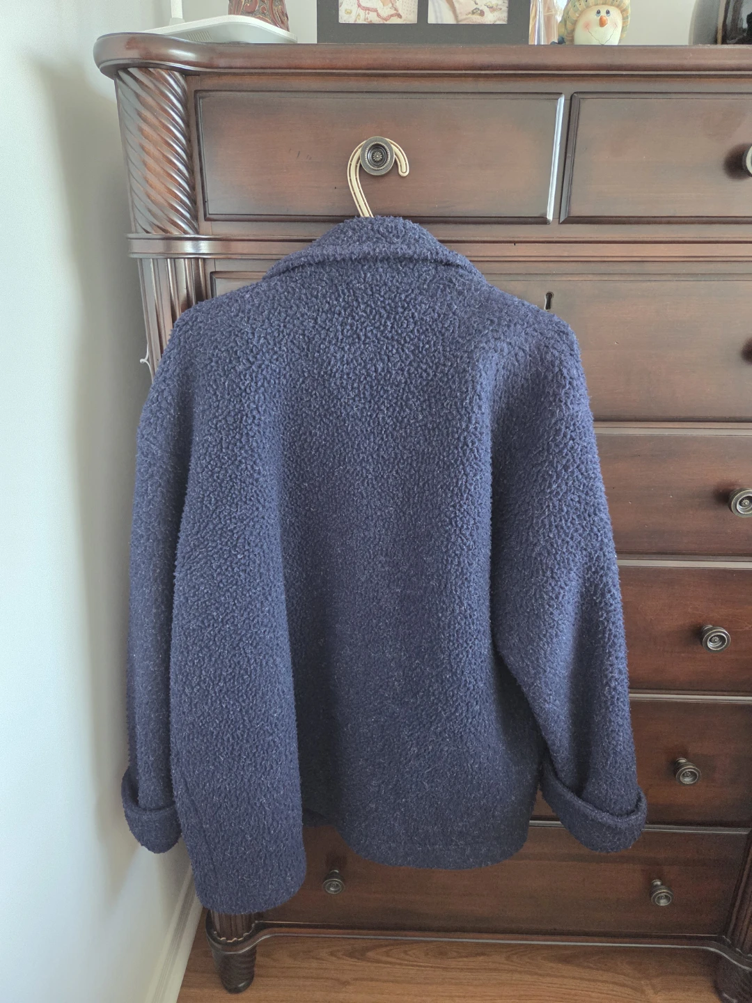 Monad Women's Textured Fleece Jacket - Navy Blue - photo 3