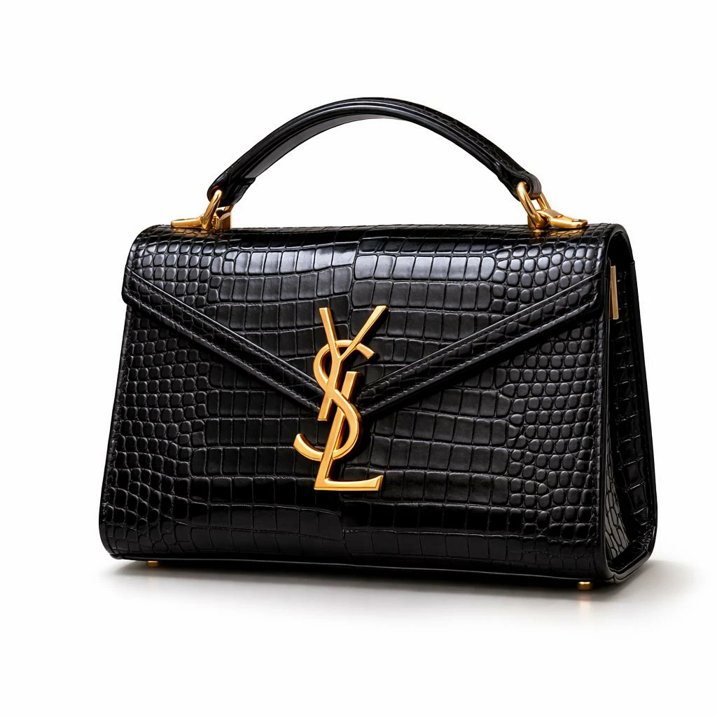 Yves Saint Laurent Black Crocodile Embossed Handbag - photo 2