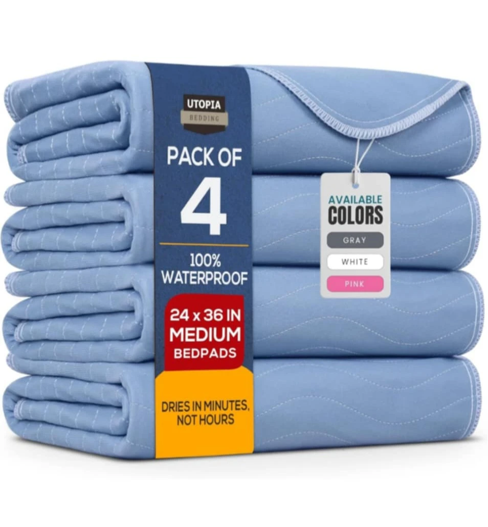 Utopia Bedding (Pack of 4) Waterproof Incontinence Pads Quil...