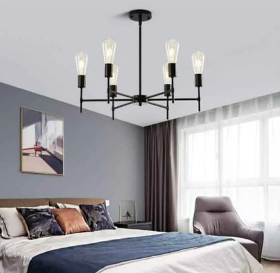 XILICON Black Sputnik Chandelier Vintage Metal Semi Flush ... - photo 4