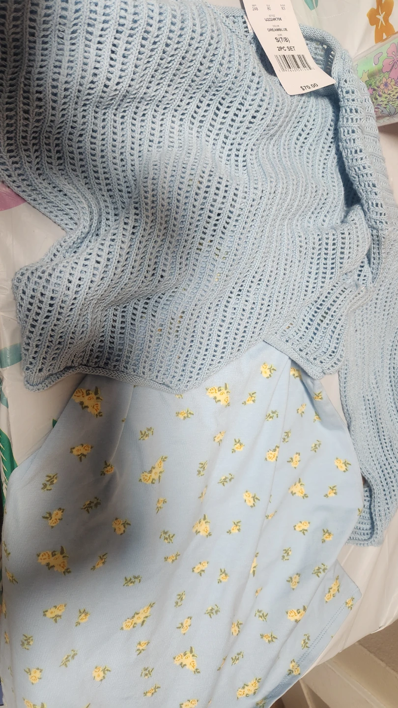 Girls Blue 2-Piece Set - Size S (7/8)