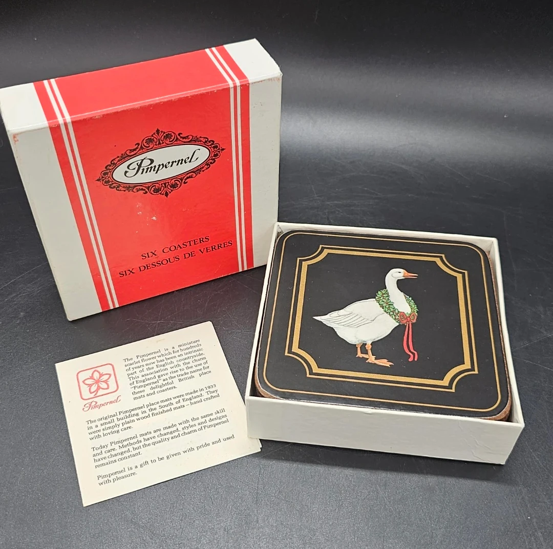 Pimpernel Coasters Set of 6 - Goose Design - Made in England - photo 2