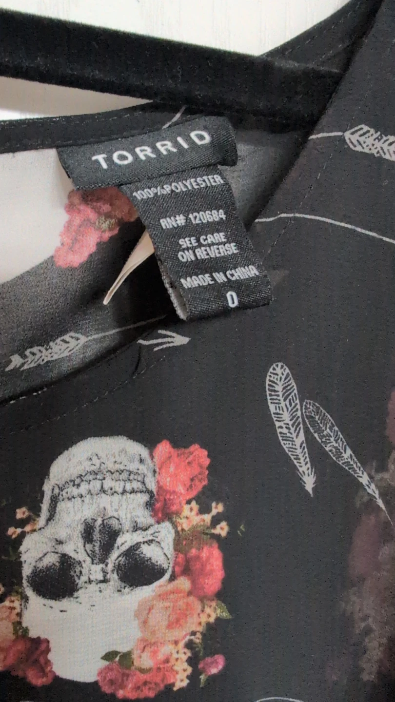 Torrid Skull & Floral Print Sheer Blouse - photo 2