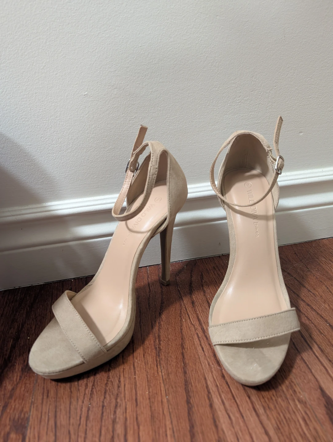 Wild Diva Heels - Beige size 7
