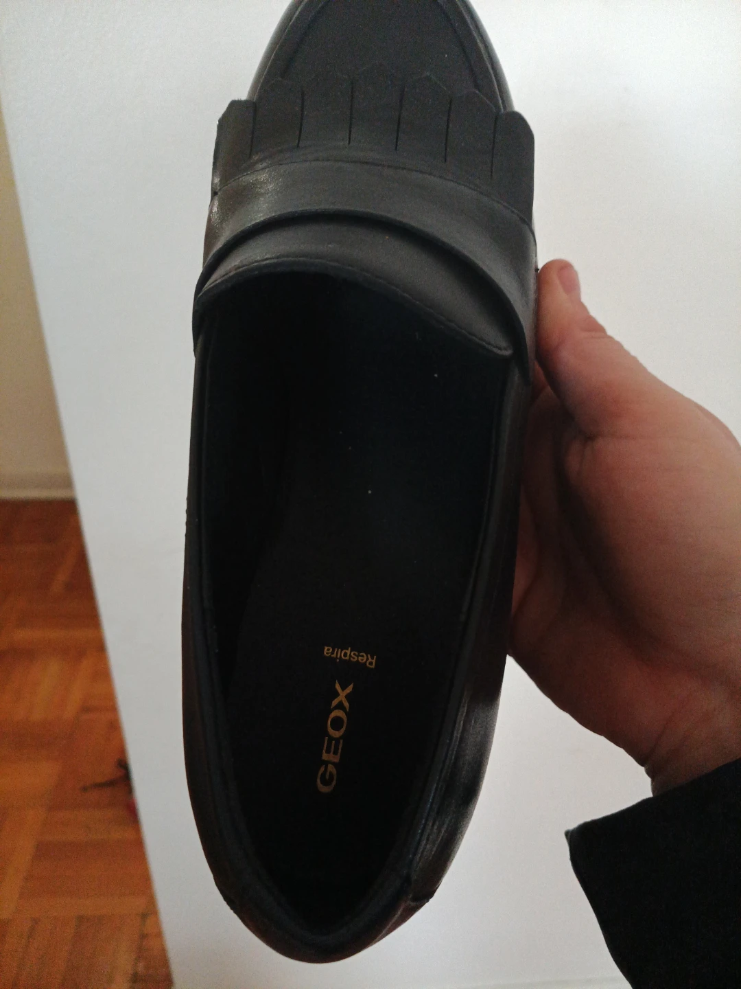 Geox Black Leather Loafers