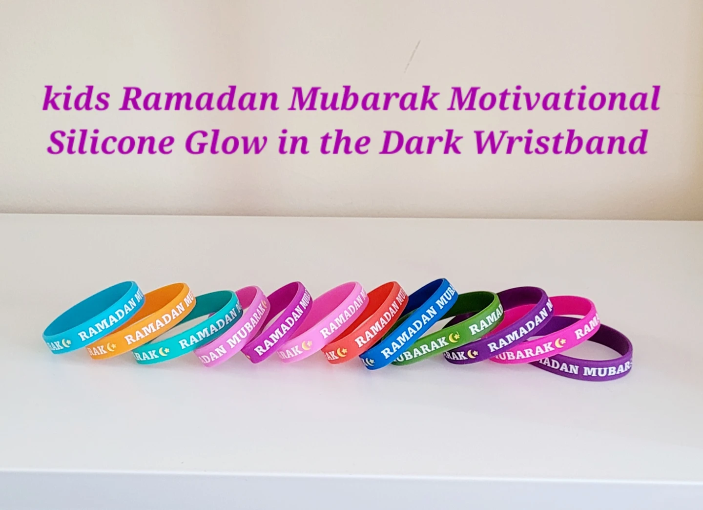 Ramadan Mubarak Silicone Wristbands, paper fans - photo 3