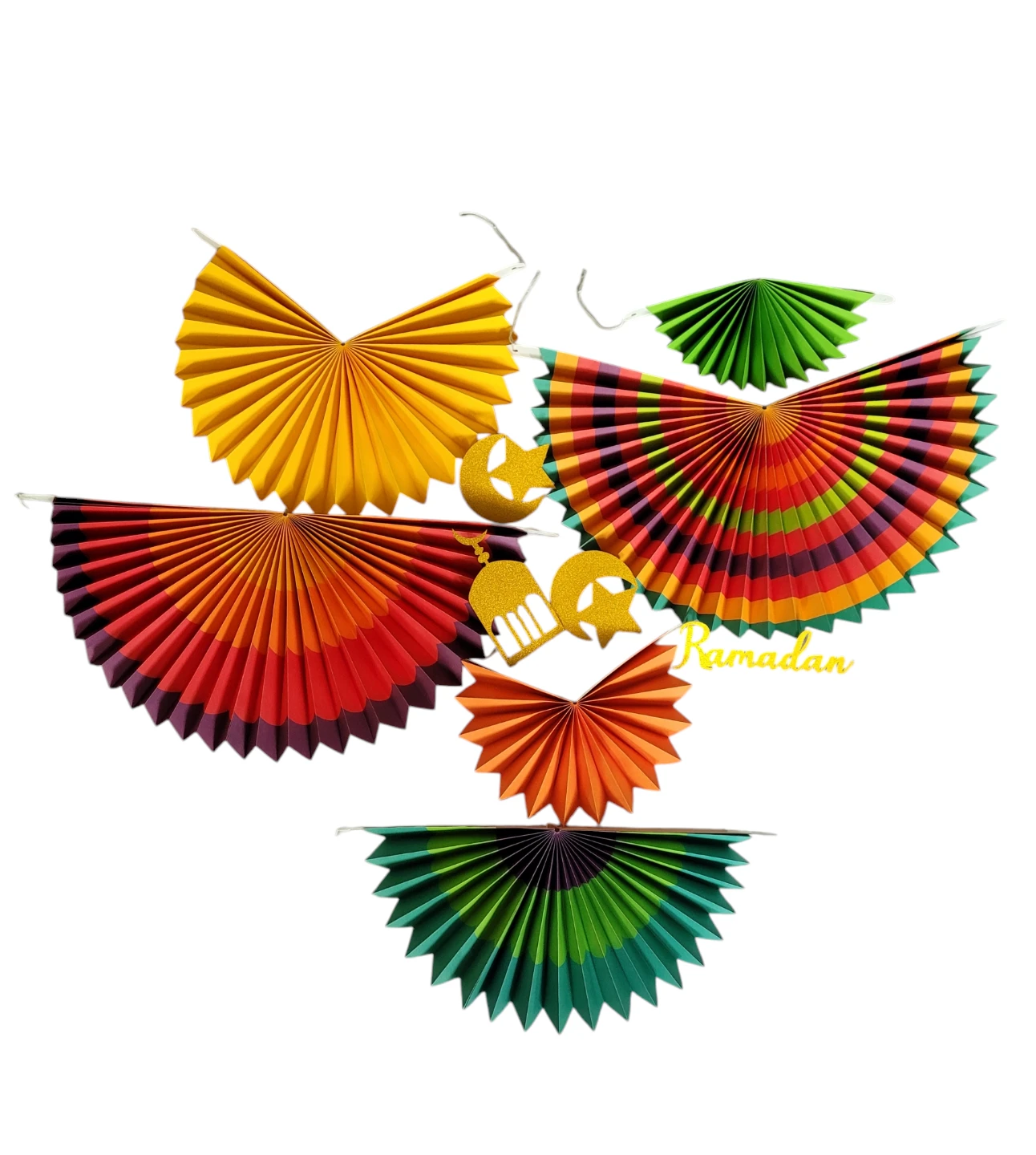 Ramadan Mubarak Silicone Wristbands, paper fans - photo 4