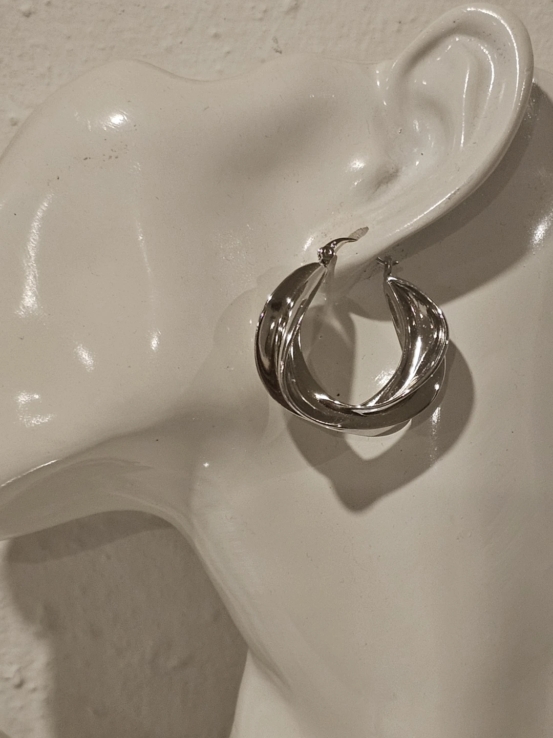 Silver Twisted Hoop Earrings - photo 2