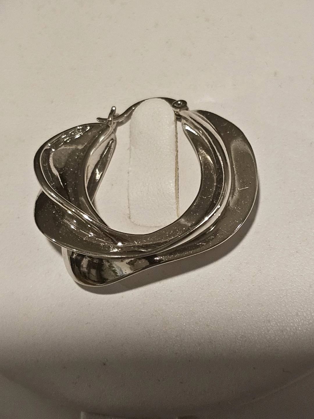 Silver Twisted Hoop Earrings - photo 3