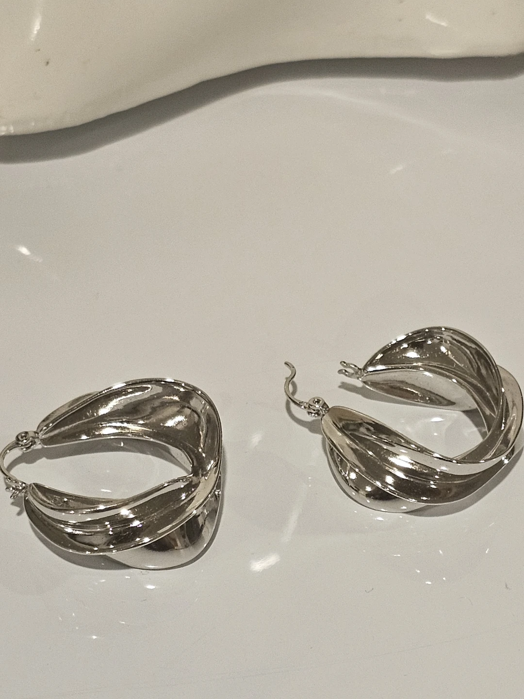 Silver Twisted Hoop Earrings - photo 5