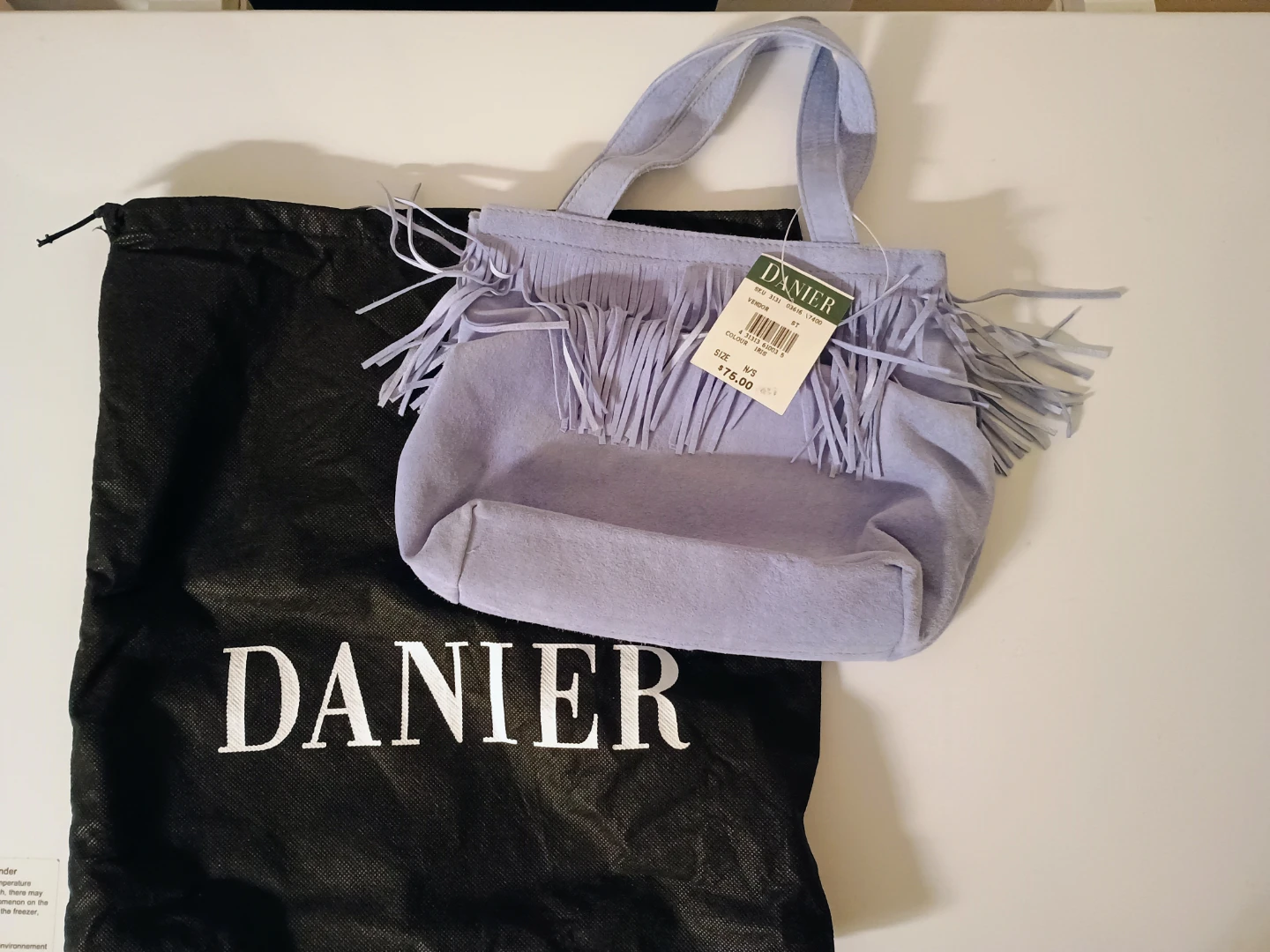 🏆 NEW  Danier Fringed Suede Handbag