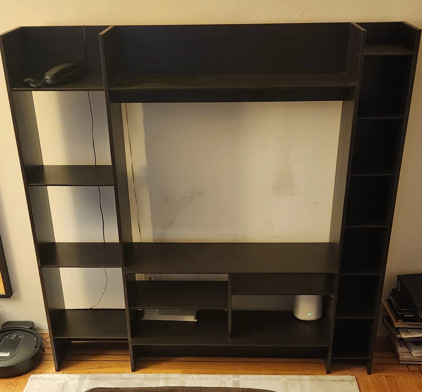 Dark Brown Entertainment Unit with Shelving
