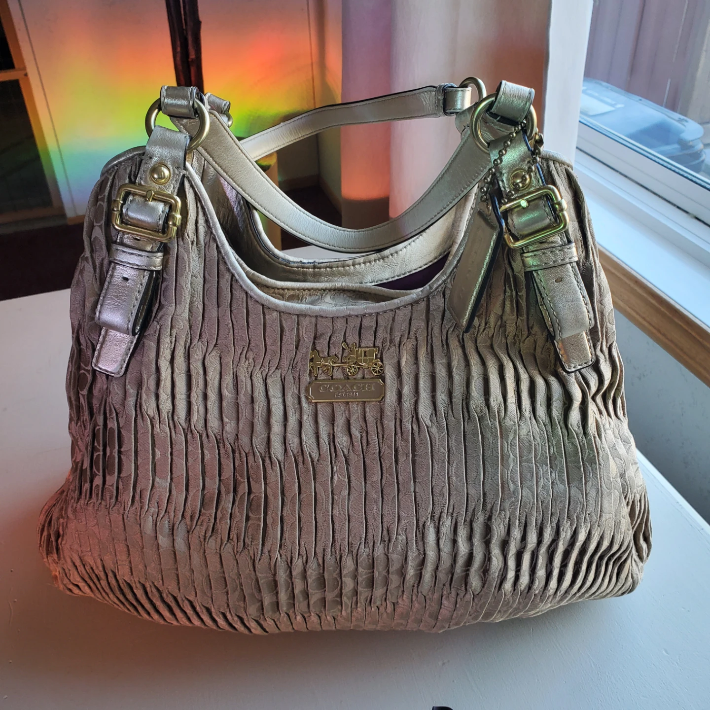 Coach Leather/Fabric Hobo Handbag - photo 4