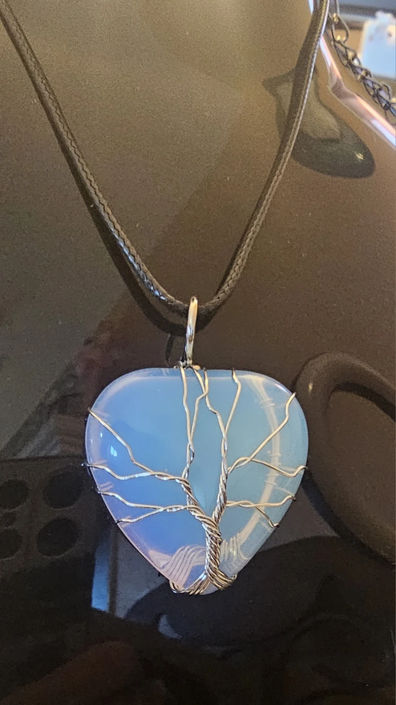 Heart Shaped Tree of Life Opal lite crystal Pendant Necklace - photo 2