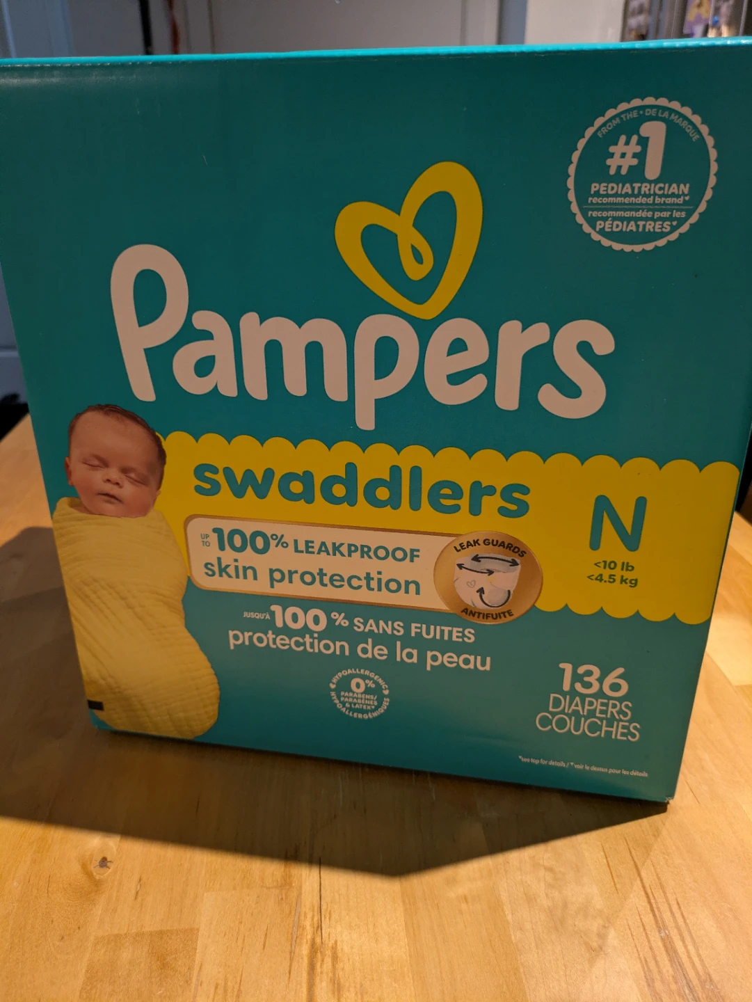 NEW Pampers Swaddlers Size N Diapers - 136 Count - photo 2
