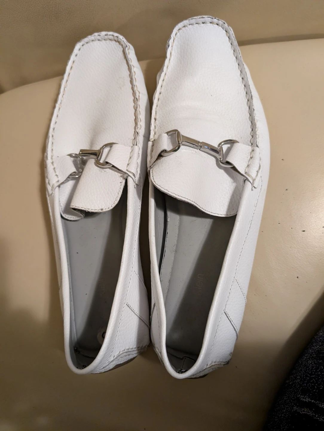 Calvin Klein "Matthews" White Leather Loafers - photo 2