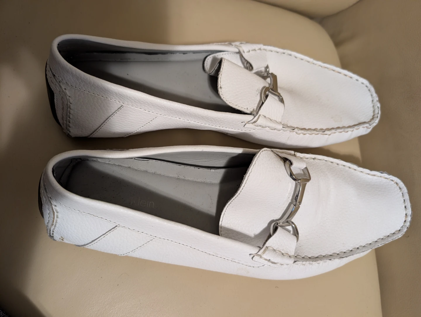 Calvin Klein "Matthews" White Leather Loafers - photo 3
